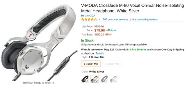 Fotografía - [Alerta Trato] V-MODA Crossfade M-80 con aislamiento de ruido auriculares Volver a la venta a $ 80 en Amazon y Best Buy